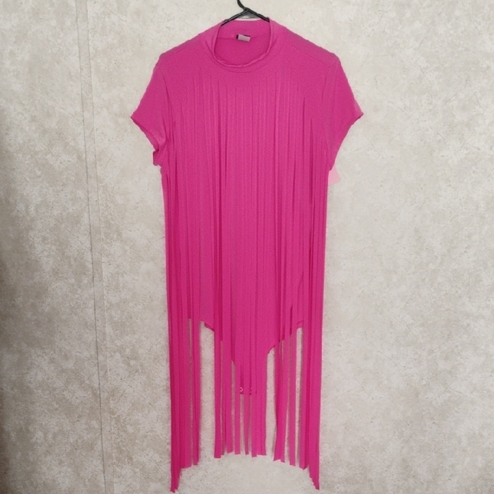 Pink Fringe Women's Bodysuit, Plus Size